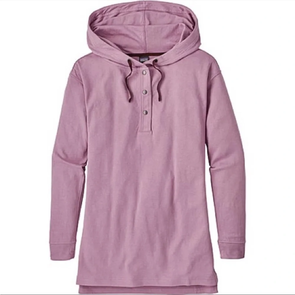 Patagonia Misty Meadow Tunic Hoodie 3 Snap Purple Size Medium